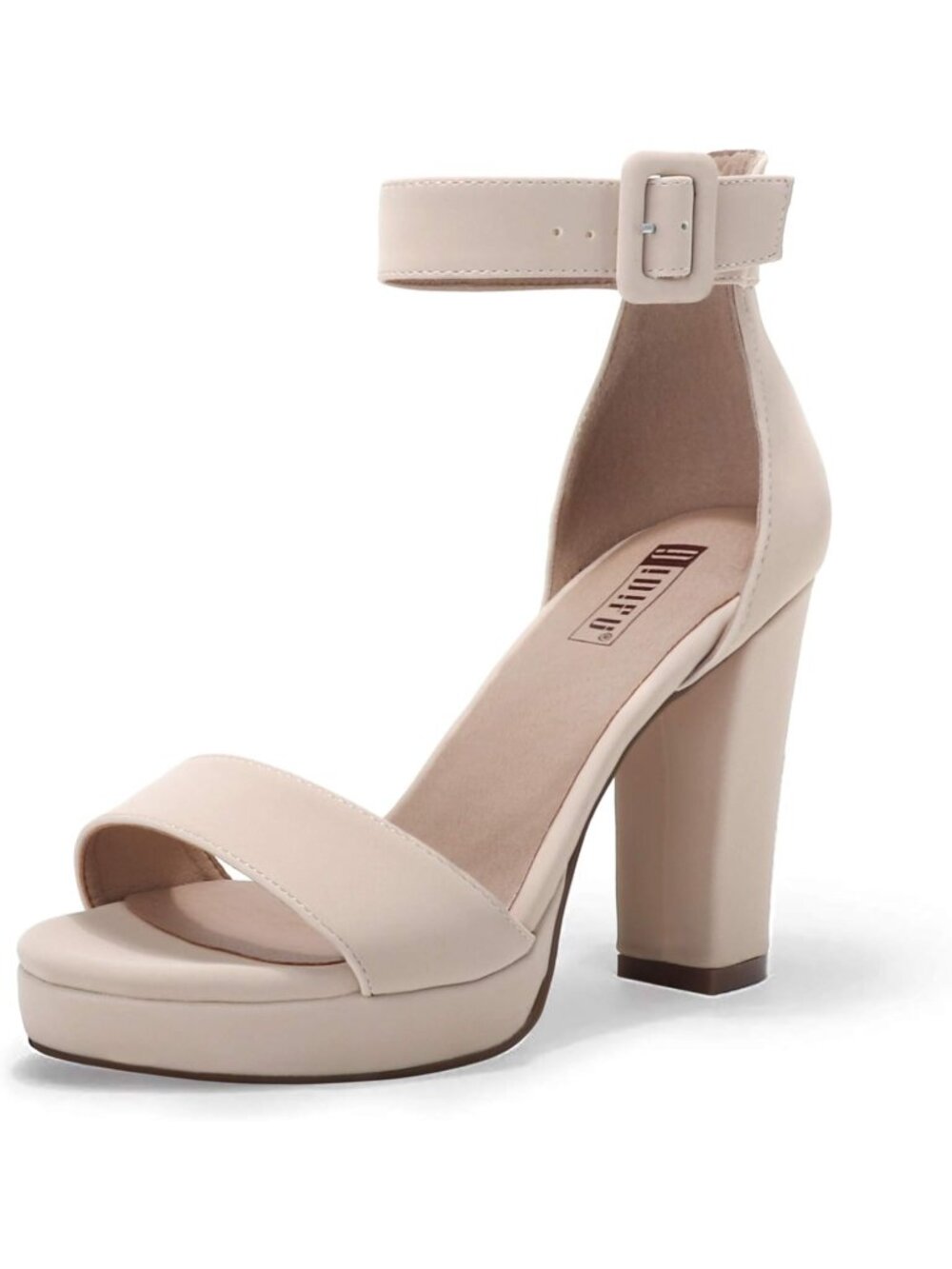 Women's Nude Nubuck Ankle Straps Wedding Party Dress Shoes High Heeled Sandals